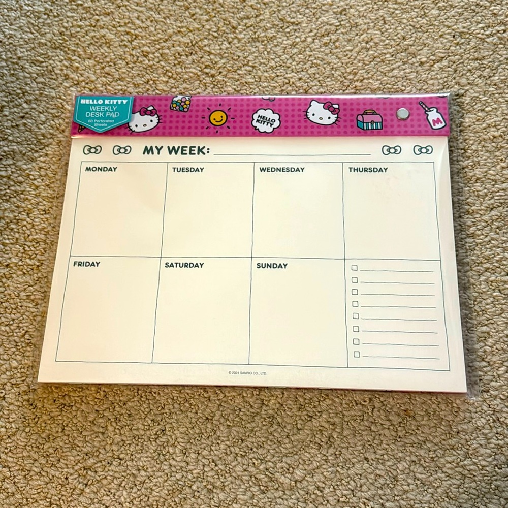 Hello Kitty Weekly Desk Pad